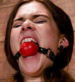 Roped, stripped, ball-gagged and vibed
