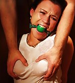 Vixen bound and ball-gagged for transport